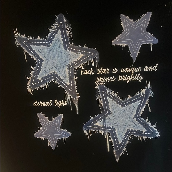 SHEIN Black Tank with Blue Star Pattern - Picture 2 of 3